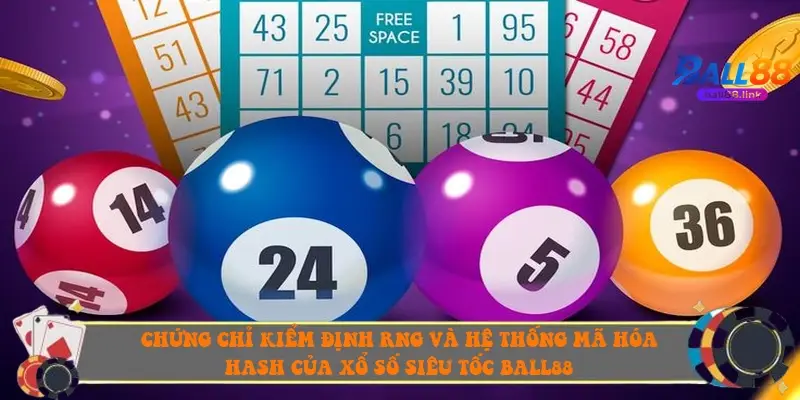 Chứng chỉ kiểm định RNG và hệ thống mã hóa Hash của xổ số siêu tốc Ball88